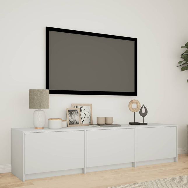 TV-bänk med LED 165 x 34 x 40 cm Vit Konstruerat trä