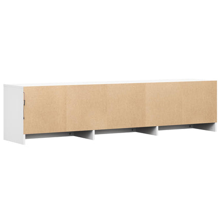 TV-bänk med LED med LED Vit 165 x 34 x 40 cm Konstruerat trä