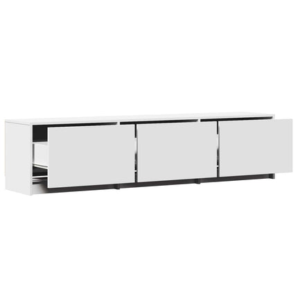 TV-bänk med LED med LED Vit 165 x 34 x 40 cm Konstruerat trä