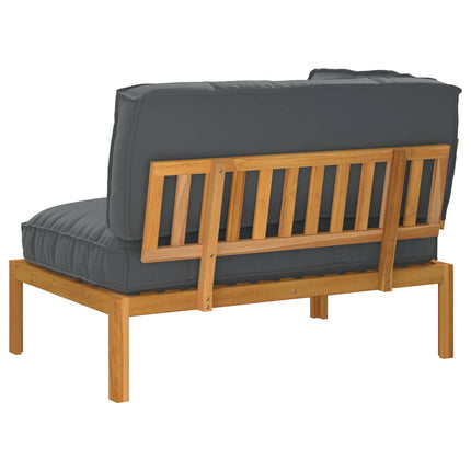 Soffset med kudde Antracit 133 x 92 x 69 cm Massivt Akaciaträ