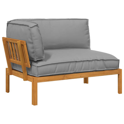 Soffset med kudde Grå 133 x 92 x 69 cm Massivt Akaciaträ