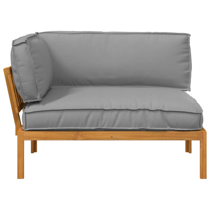 Soffset med kudde Grå 133 x 92 x 69 cm Massivt Akaciaträ