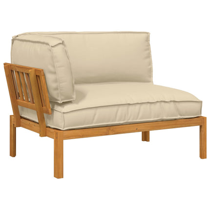 Soffset med kudde Beige 133 x 92 x 69 cm Massivt Akaciaträ