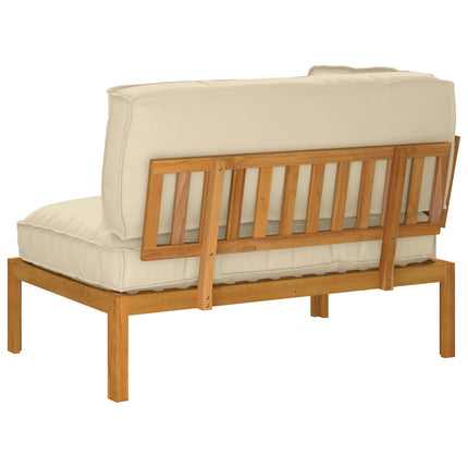 Soffset med kudde Beige 133 x 92 x 69 cm Massivt Akaciaträ