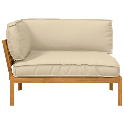 Soffset med kudde Beige 133 x 92 x 69 cm Massivt Akaciaträ