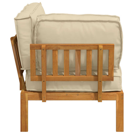 Soffset med kudde Beige 133 x 92 x 69 cm Massivt Akaciaträ