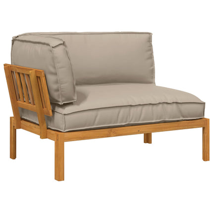 Soffset med kudde Taupe 133 x 92 x 69 cm Massivt Akaciaträ