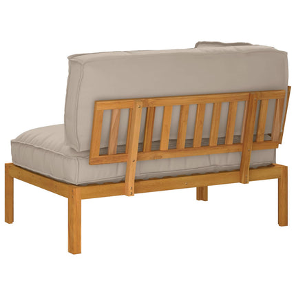 Soffset med kudde Taupe 133 x 92 x 69 cm Massivt Akaciaträ