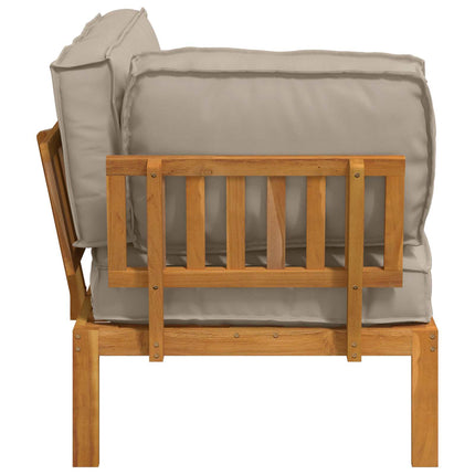 Soffset med kudde Taupe 133 x 92 x 69 cm Massivt Akaciaträ