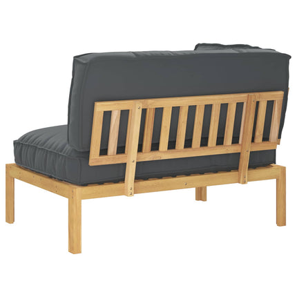 Soffset med kudde Antracit 133 x 92 x 69 cm Massivt Akaciaträ