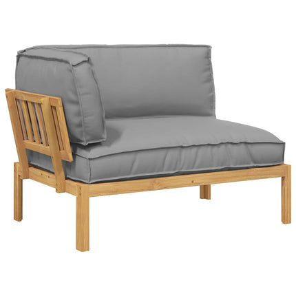 Soffset med kudde Grå 133 x 92 x 69 cm Massivt Akaciaträ