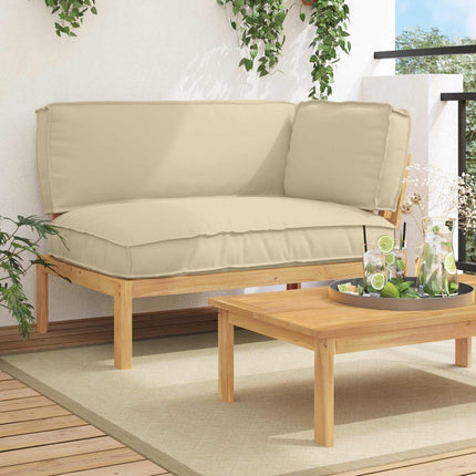 Soffset med kudde Beige 133 x 92 x 69 cm Massivt Akaciaträ