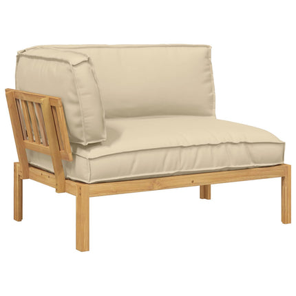 Soffset med kudde Beige 133 x 92 x 69 cm Massivt Akaciaträ