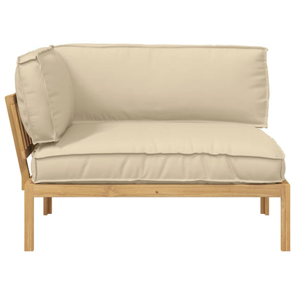 Soffset med kudde Beige 133 x 92 x 69 cm Massivt Akaciaträ