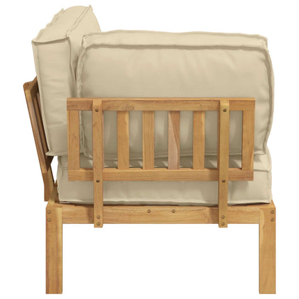 Soffset med kudde Beige 133 x 92 x 69 cm Massivt Akaciaträ