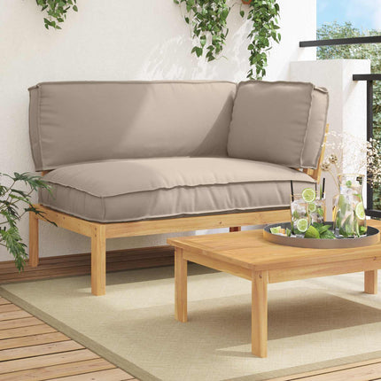 Soffset med kudde Taupe 133 x 92 x 69 cm Massivt Akaciaträ