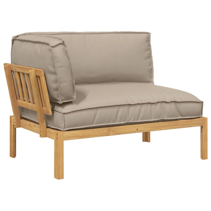 Soffset med kudde Taupe 133 x 92 x 69 cm Massivt Akaciaträ