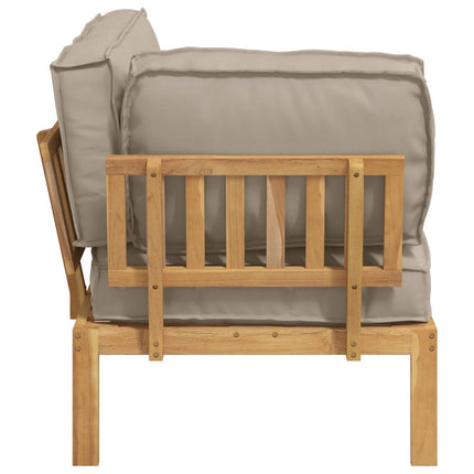 Soffset med kudde Taupe 133 x 92 x 69 cm Massivt Akaciaträ