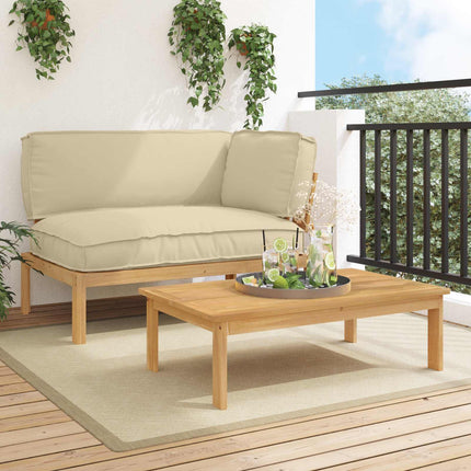 Soffset med kudde Enfärgad 2 pcs Beige Massivt Akaciaträ