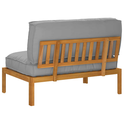 Soffset med kudde Grå 120 x 92 x 69 cm Massivt Akaciaträ