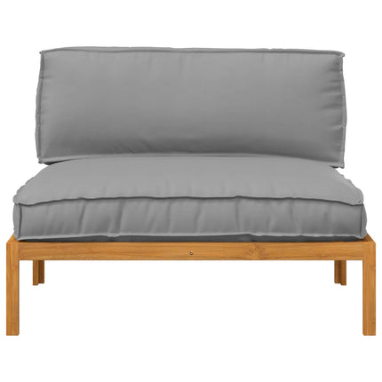 Soffset med kudde Grå 120 x 92 x 69 cm Massivt Akaciaträ