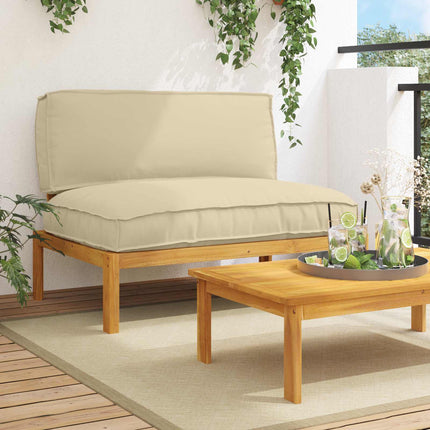 Soffset med kudde Beige 120 x 92 x 69 cm Massivt Akaciaträ