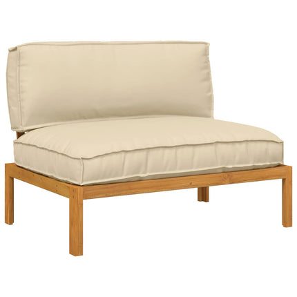 Soffset med kudde Beige 120 x 92 x 69 cm Massivt Akaciaträ