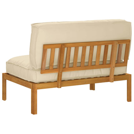 Soffset med kudde Beige 120 x 92 x 69 cm Massivt Akaciaträ