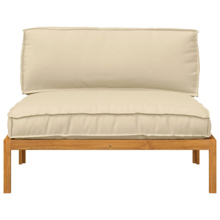 Soffset med kudde Beige 120 x 92 x 69 cm Massivt Akaciaträ