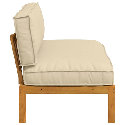 Soffset med kudde Beige 120 x 92 x 69 cm Massivt Akaciaträ