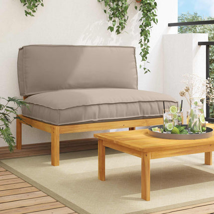 Soffset med kudde Taupe 120 x 92 x 69 cm Massivt Akaciaträ
