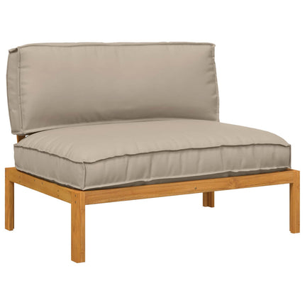 Soffset med kudde Taupe 120 x 92 x 69 cm Massivt Akaciaträ