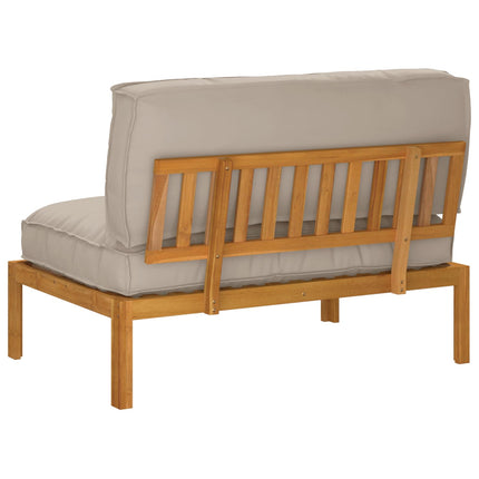 Soffset med kudde Taupe 120 x 92 x 69 cm Massivt Akaciaträ