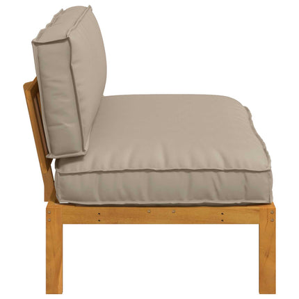 Soffset med kudde Taupe 120 x 92 x 69 cm Massivt Akaciaträ