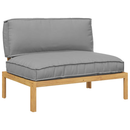 Soffset med kudde Grå 120 x 92 x 69 cm Massivt Akaciaträ
