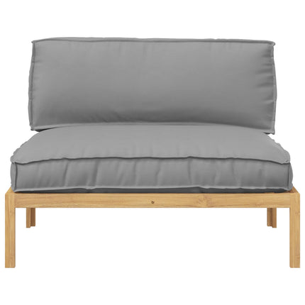 Soffset med kudde Grå 120 x 92 x 69 cm Massivt Akaciaträ