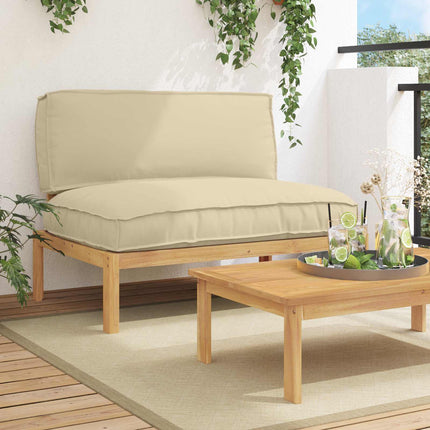 Soffset med kudde Beige 120 x 92 x 69 cm Massivt Akaciaträ