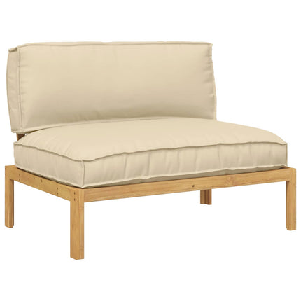 Soffset med kudde Beige 120 x 92 x 69 cm Massivt Akaciaträ