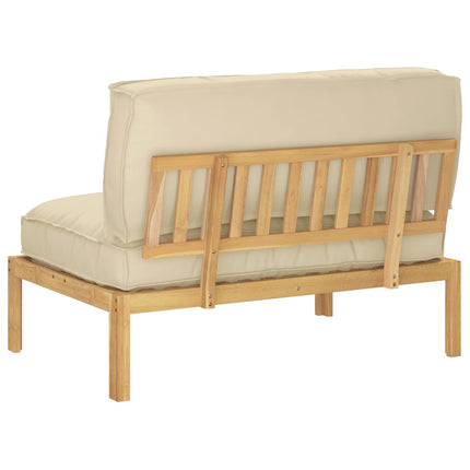 Soffset med kudde Beige 120 x 92 x 69 cm Massivt Akaciaträ
