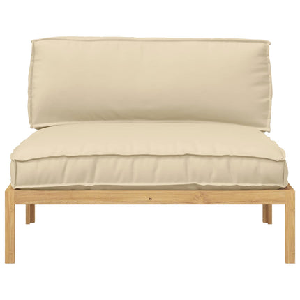 Soffset med kudde Beige 120 x 92 x 69 cm Massivt Akaciaträ