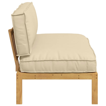 Soffset med kudde Beige 120 x 92 x 69 cm Massivt Akaciaträ