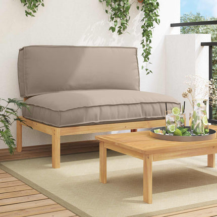 Soffset med kudde Taupe 120 x 92 x 69 cm Massivt Akaciaträ