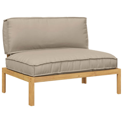 Soffset med kudde Taupe 120 x 92 x 69 cm Massivt Akaciaträ
