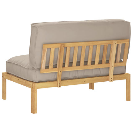 Soffset med kudde Taupe 120 x 92 x 69 cm Massivt Akaciaträ