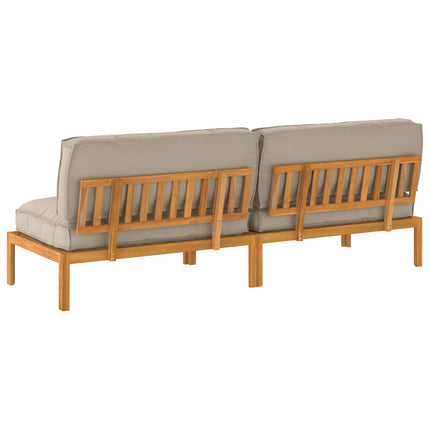 Soffset med kudde Taupe 240 x 92 x 69 cm Massivt Akaciaträ