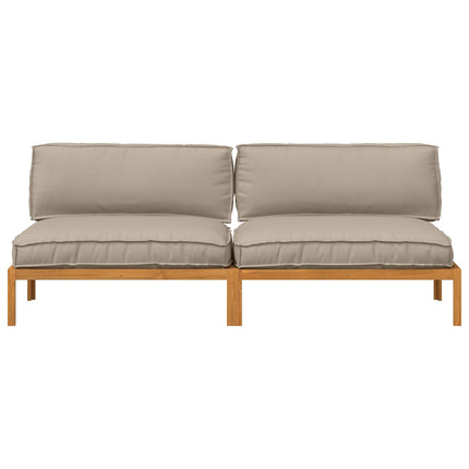 Soffset med kudde Taupe 240 x 92 x 69 cm Massivt Akaciaträ