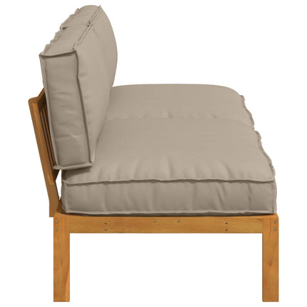 Soffset med kudde Taupe 240 x 92 x 69 cm Massivt Akaciaträ