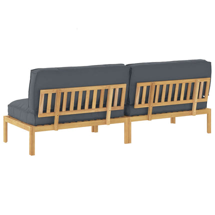 Soffset med kudde Antracit 240 x 92 x 69 cm Massivt Akaciaträ