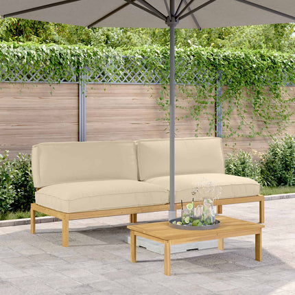 Soffset med kudde Beige 240 x 92 x 69 cm Massivt Akaciaträ