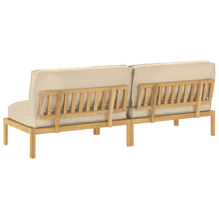 Soffset med kudde Beige 240 x 92 x 69 cm Massivt Akaciaträ
